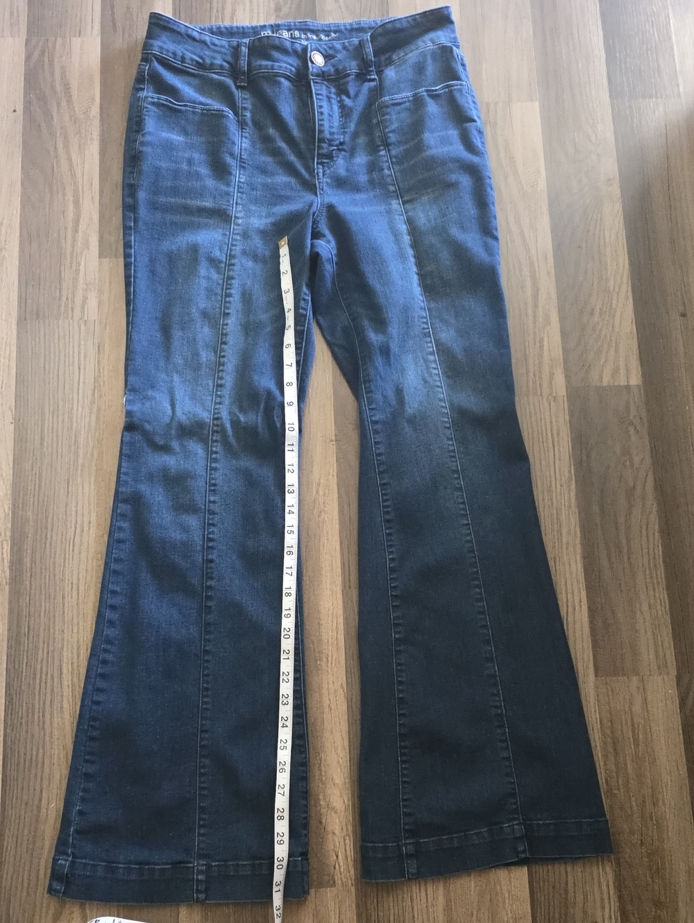 Maurices Dark Blue Flare Jeans with Front Seams